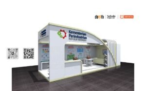 booth 6x3 meter untuk produk teknologi
