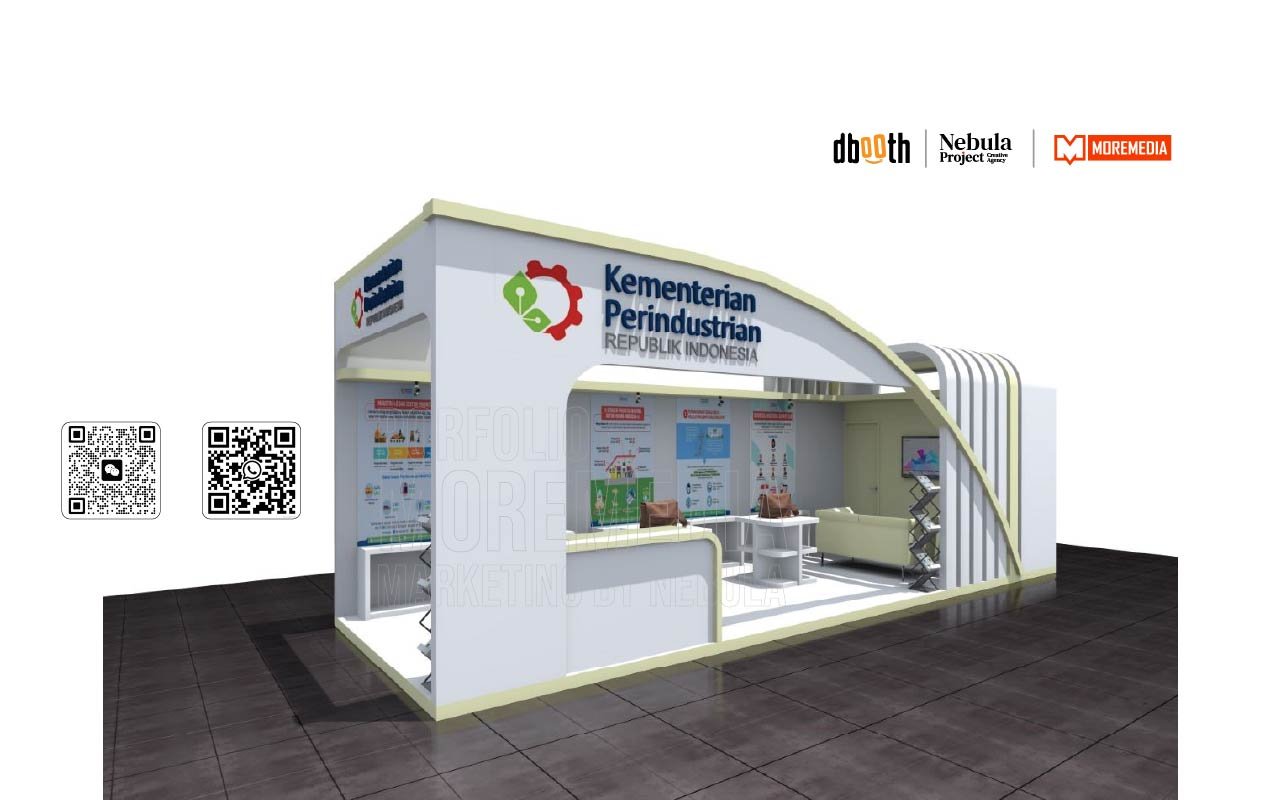 booth 6x3 meter untuk produk teknologi